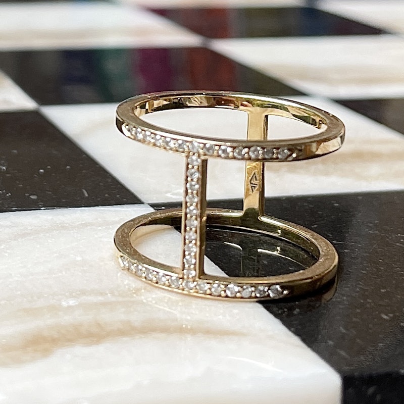Alexa Leigh 14k Yellow Gold Pavé Diamond Elijo Ring