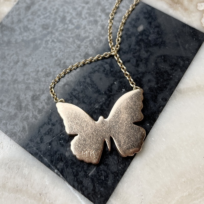 Alexa Leigh 14k Yellow Gold Humming Bird Butterfly Necklace