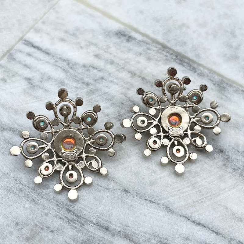 Chanel Iridescent Crystal Cluster Earrings
