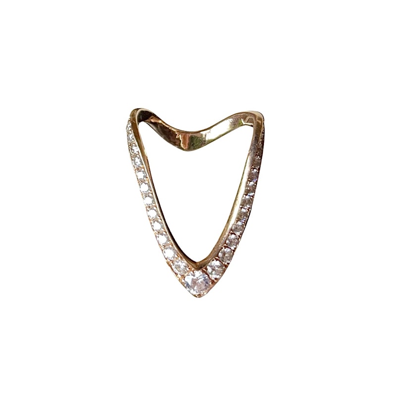 18k Rose Diamond V Ring