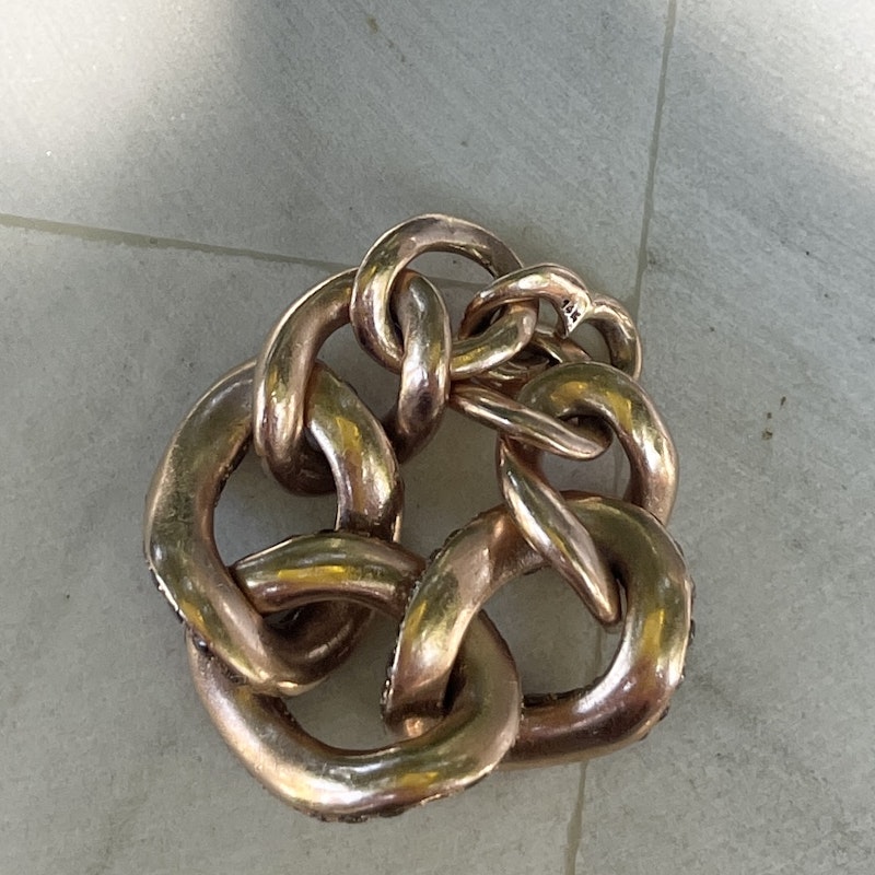 14k Rose Gold Chocolate Diamond Curb Chain Link Ring