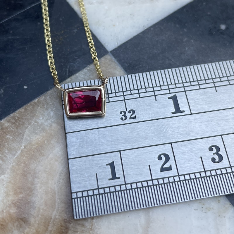 14k Yellow Gold Garnet Necklace