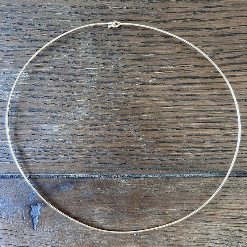14k Solid Rose Gold Wire Choker Necklace
