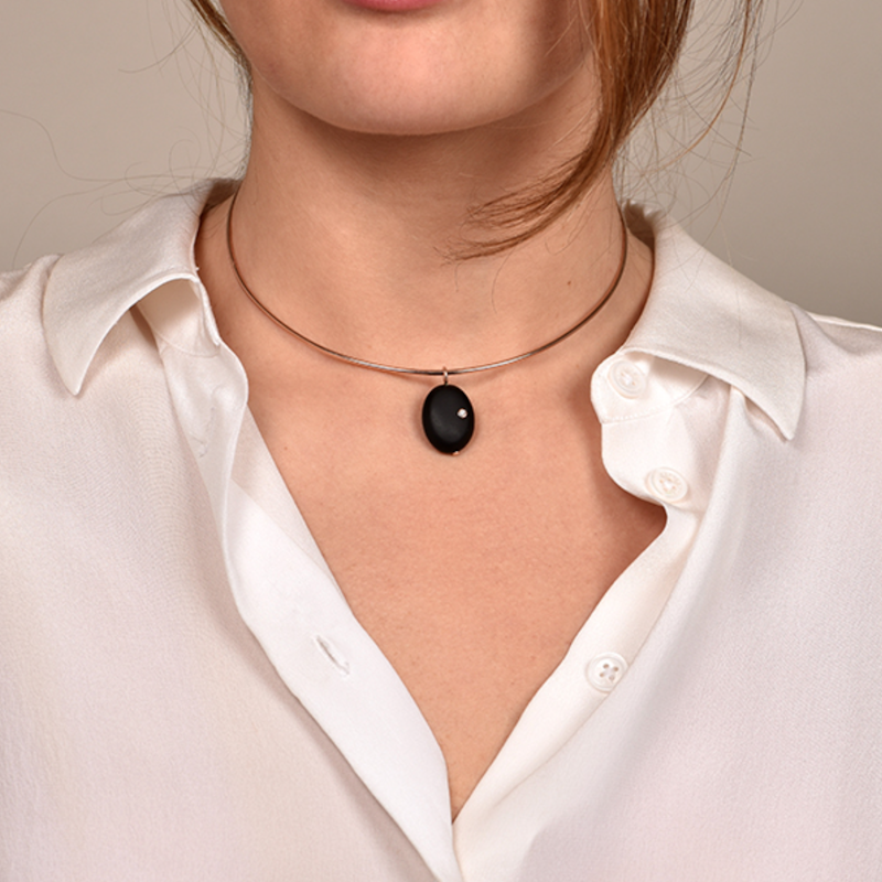 14k Solid Rose Gold Wire Choker Necklace
