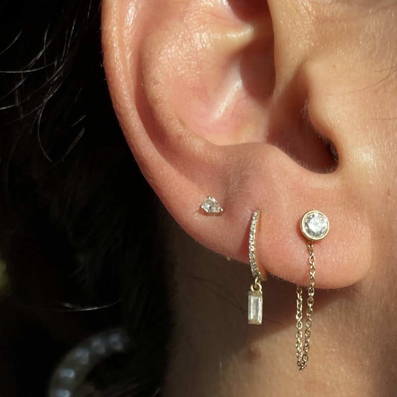 Idyl 14k Yellow Gold Silos Earring Chains