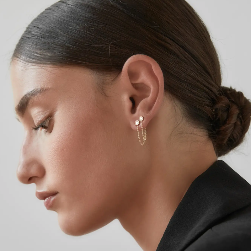 Idyl 14k Yellow Gold Silos Earring Chains