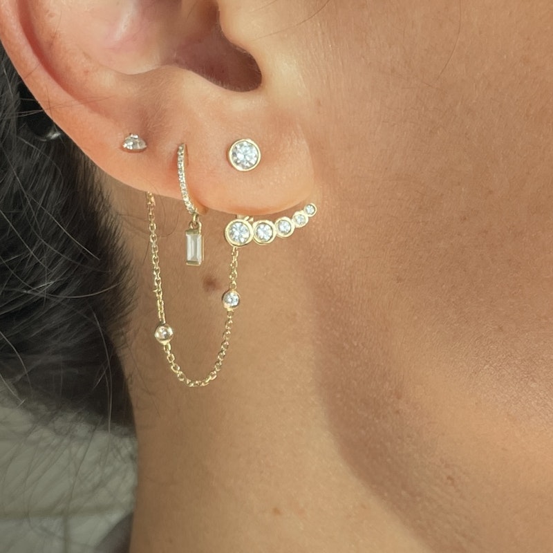 Idyl 14k Yellow Gold Lucia Diamond Ear Jacket