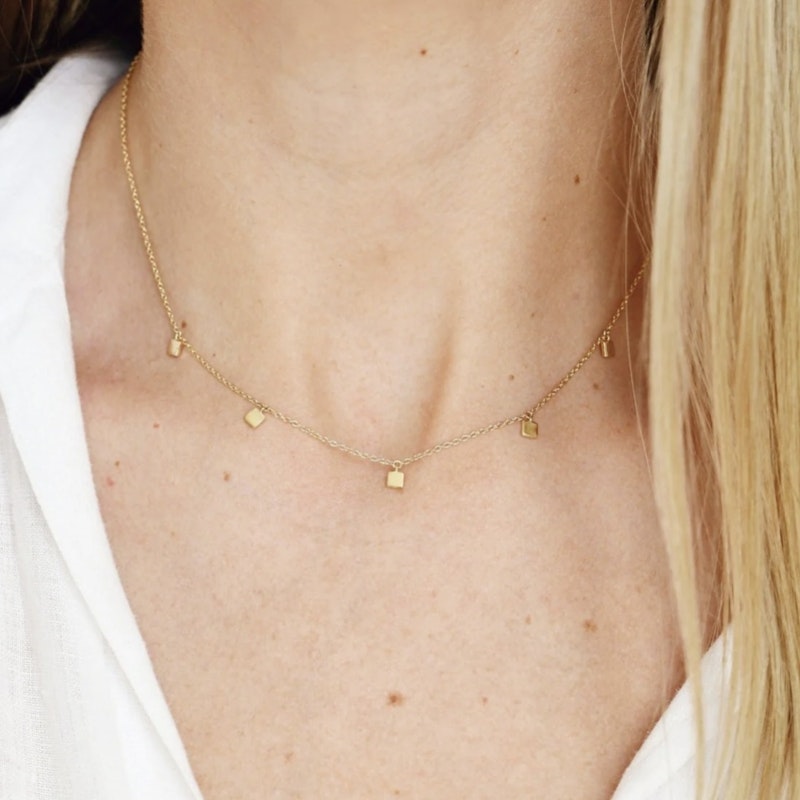 Eriness 14k Yellow Gold Mini Square Necklace