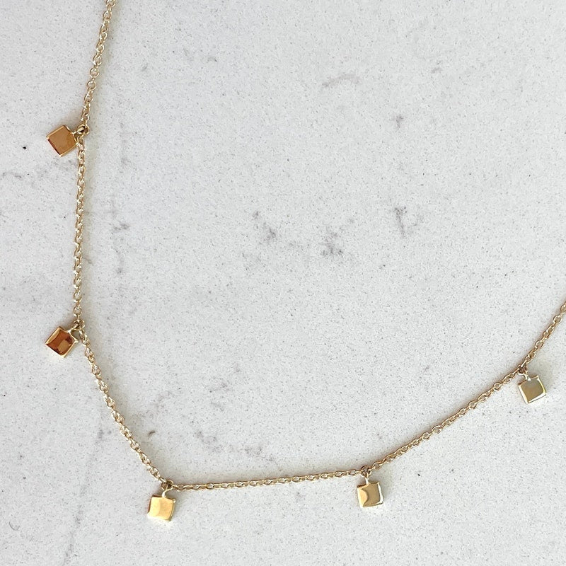 Eriness 14k Yellow Gold Mini Square Necklace