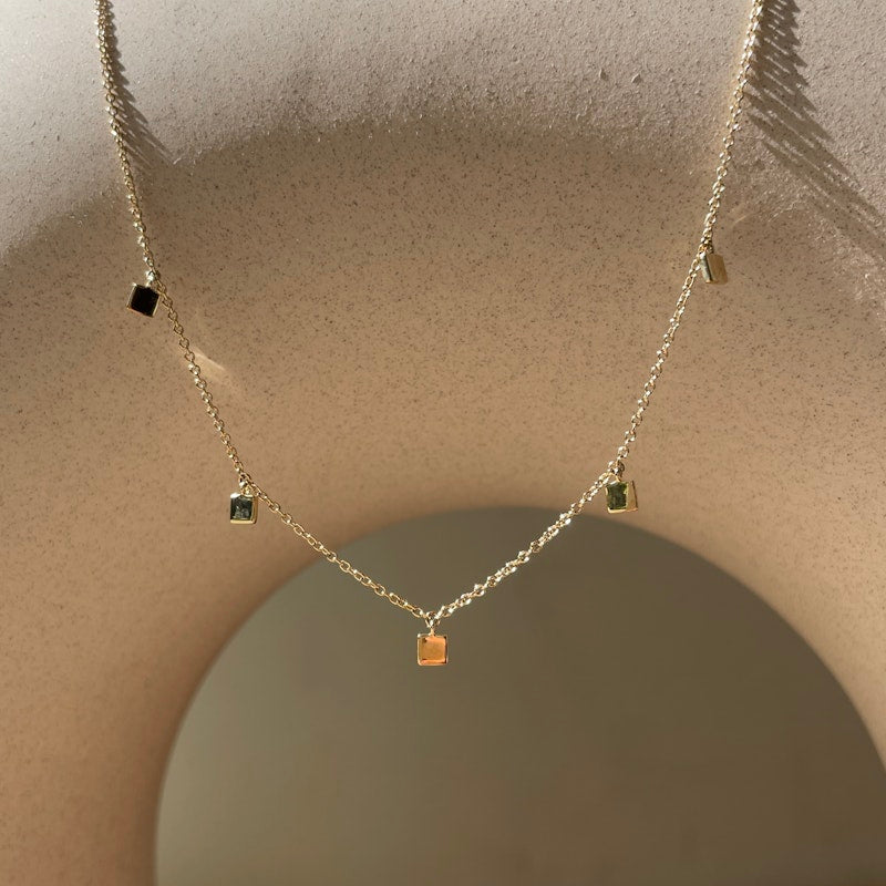 Eriness 14k Yellow Gold Mini Square Necklace