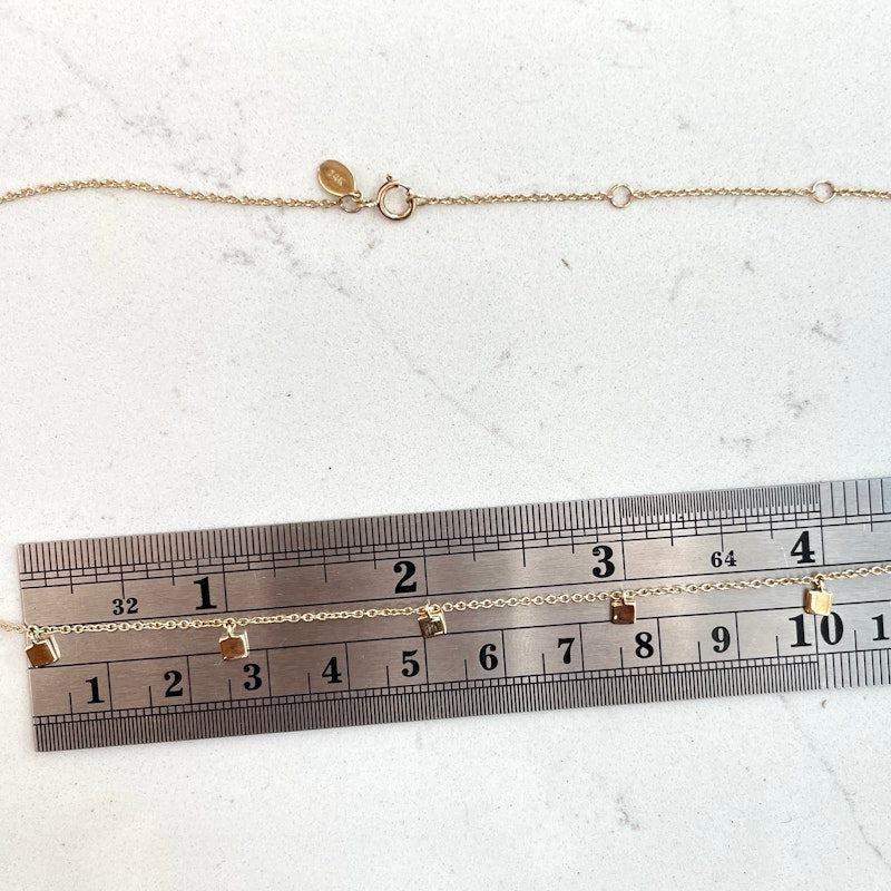 Eriness 14k Yellow Gold Mini Square Necklace