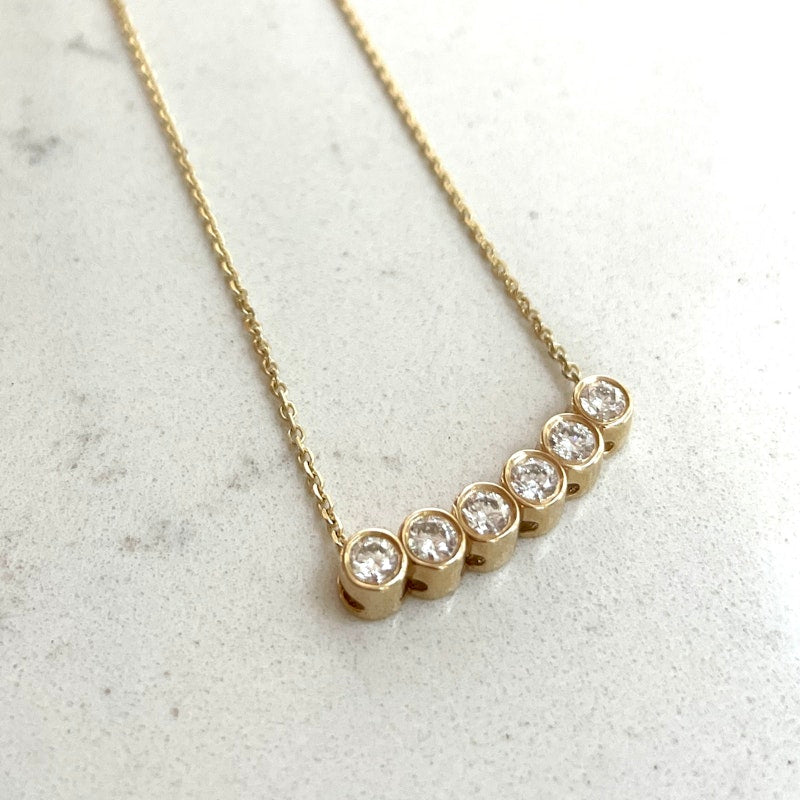 Idyl 14k Yellow Gold Lena Diamond Necklace