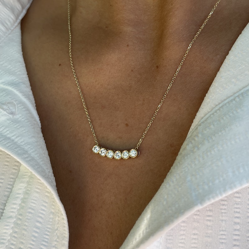 Idyl 14k Yellow Gold Lena Diamond Necklace