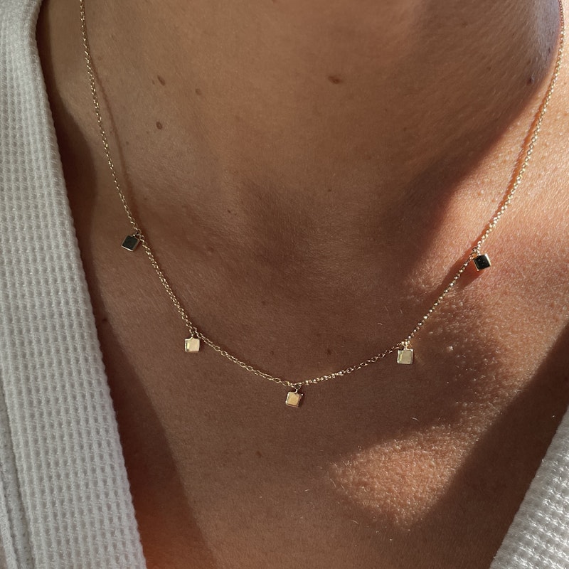 Eriness 14k Yellow Gold Mini Square Necklace