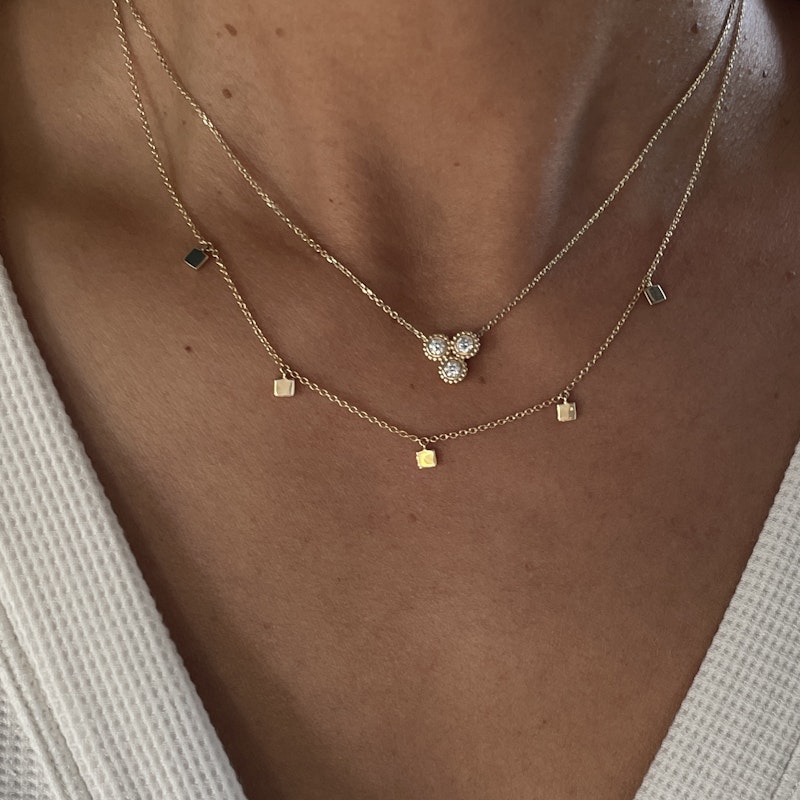 Idyl 14k Yellow Gold Cleo Diamond Necklace