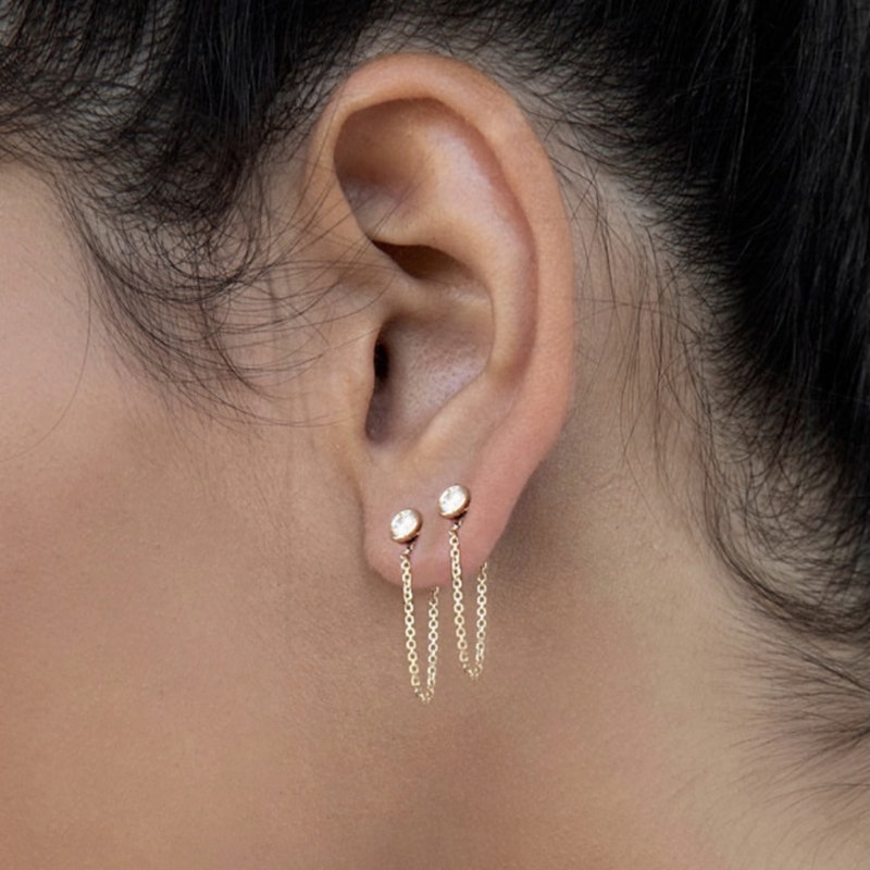 Idyl 14k Yellow Gold Silos Earring Chains