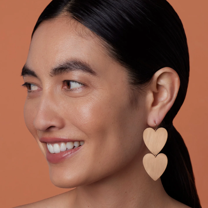 Irene Neuwirth 18k Yellow Gold Classic Double Love Earrings
