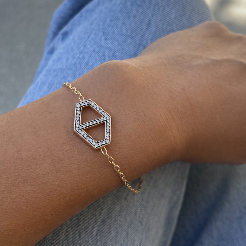 Walters Faith Keynes 18k Signature Diamond Hexagon Bracelet