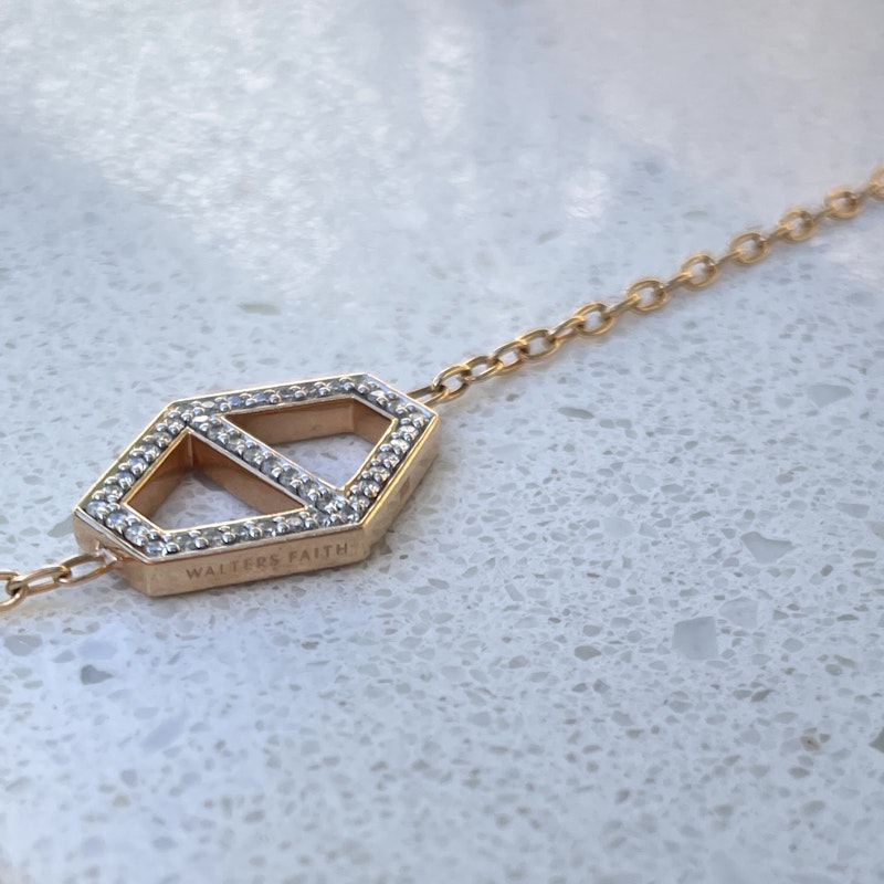 Walters Faith Keynes 18k Signature Diamond Hexagon Bracelet