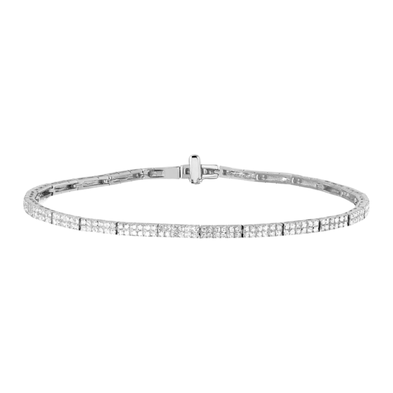 EF Collection Double Diamond Row Eternity Tennis Bracelet