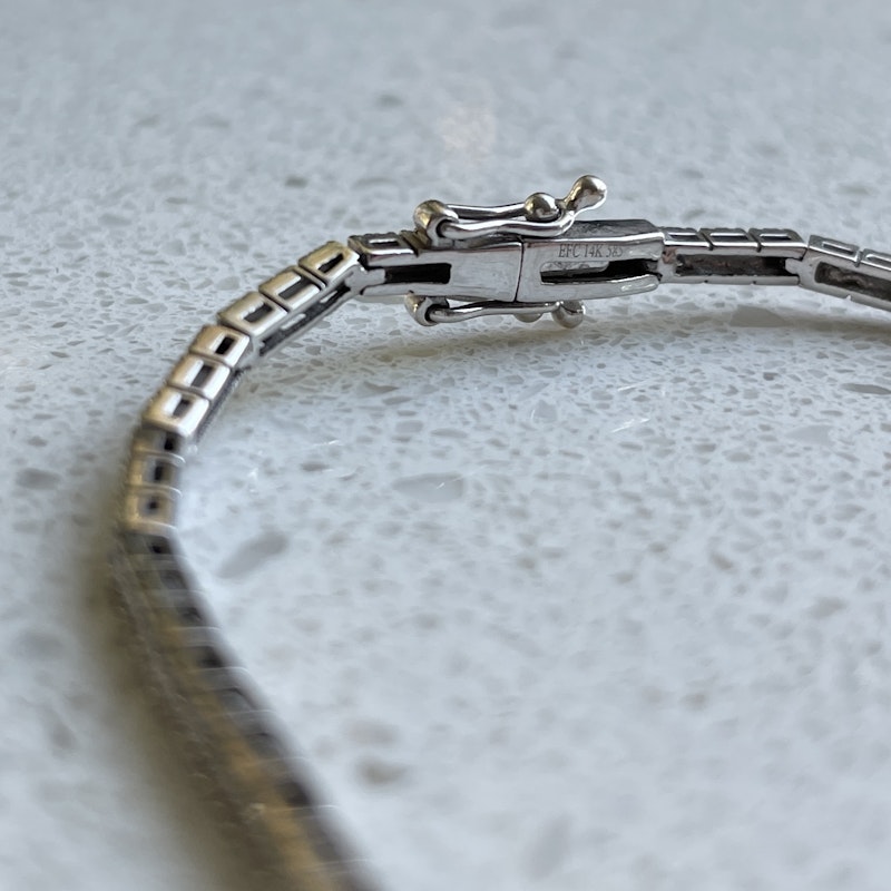 EF Collection Double Diamond Row Eternity Tennis Bracelet