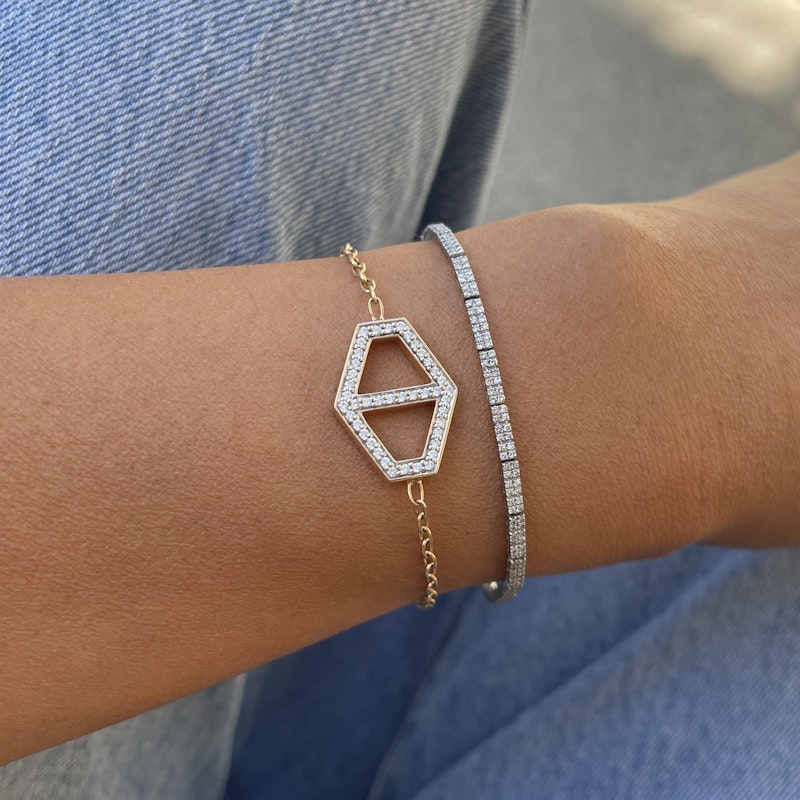 EF Collection Double Diamond Row Eternity Tennis Bracelet