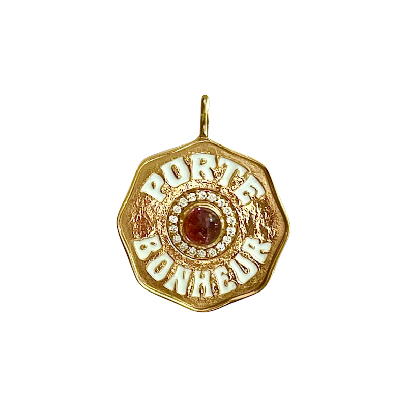 Marlo Laz Large Porte Bonheur Pink Tourmaline Charm