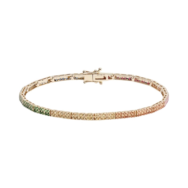 EF Collection Double Rainbow Row Eternity Tennis Bracelet