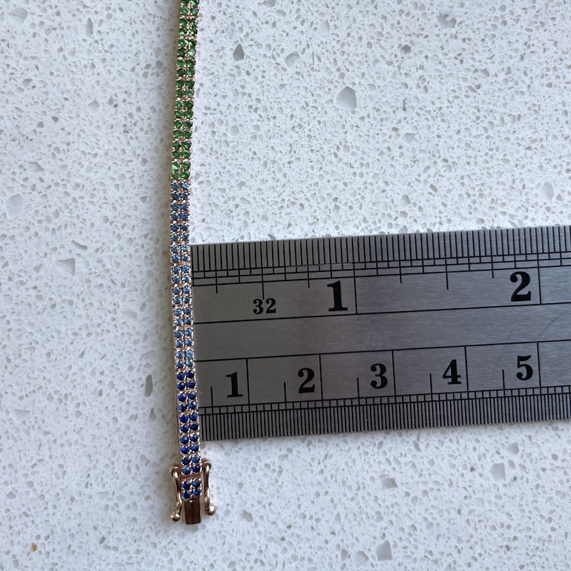 EF Collection Double Rainbow Row Eternity Tennis Bracelet