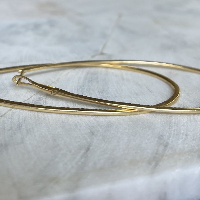18K Yellow Gold Diamond Inside-Out Teardrop Hoop Earrings