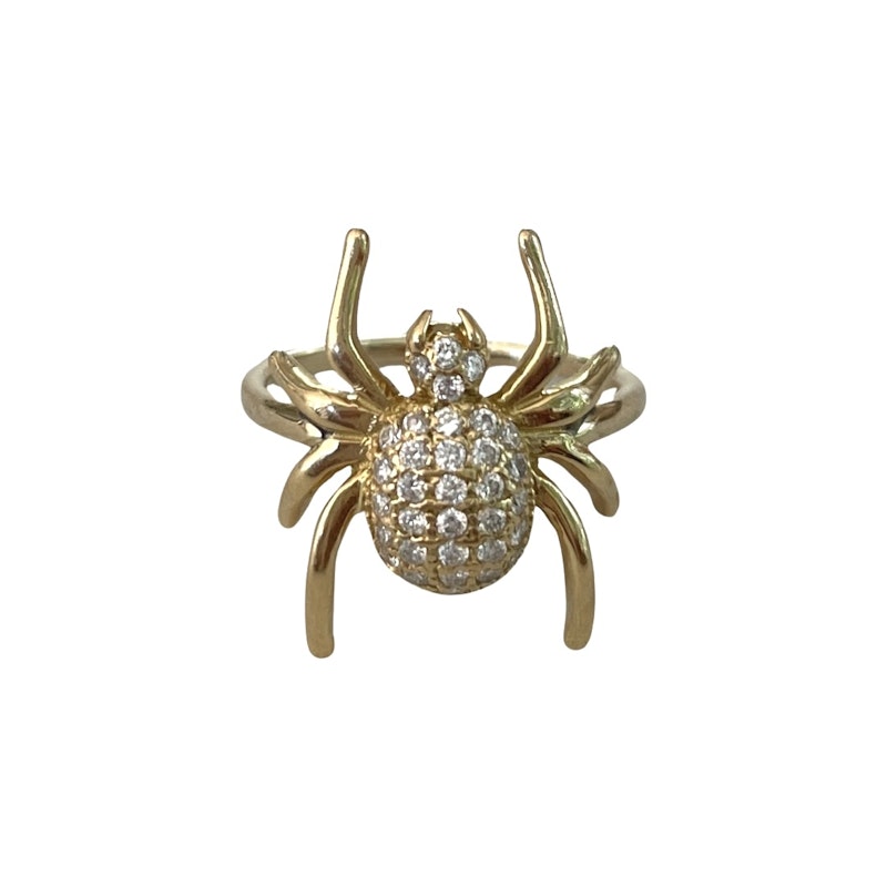 18k Yellow Gold and Diamond Spider Ring