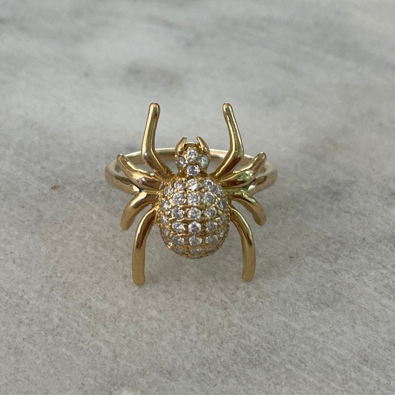 18k Yellow Gold and Diamond Spider Ring