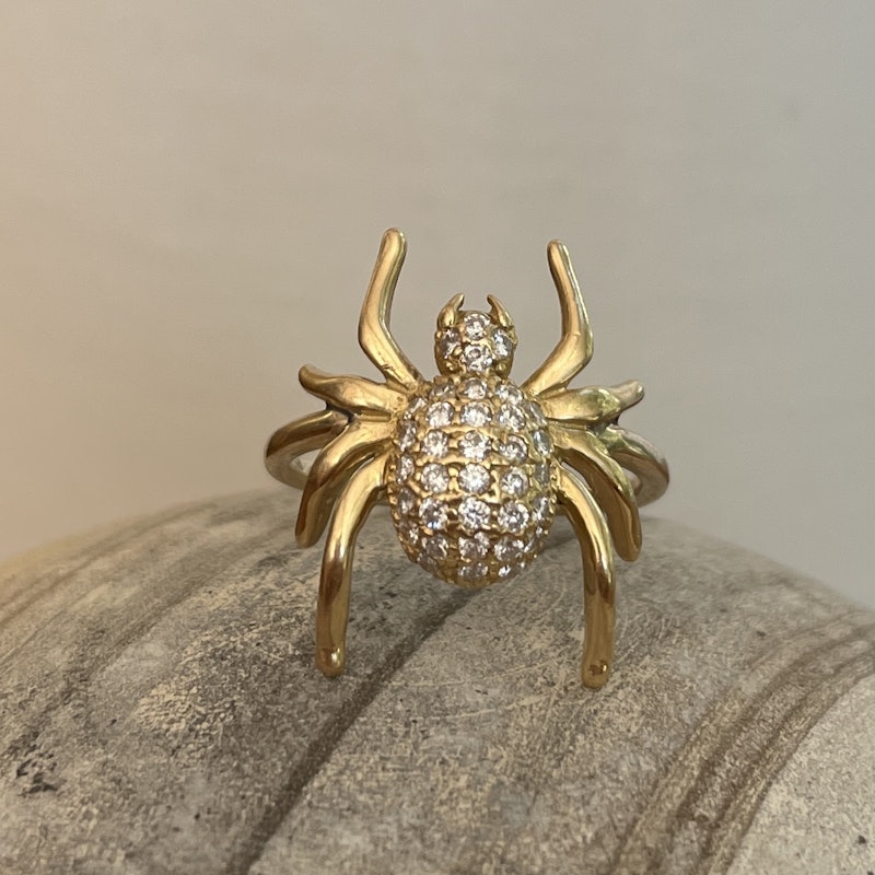 18k Yellow Gold and Diamond Spider Ring
