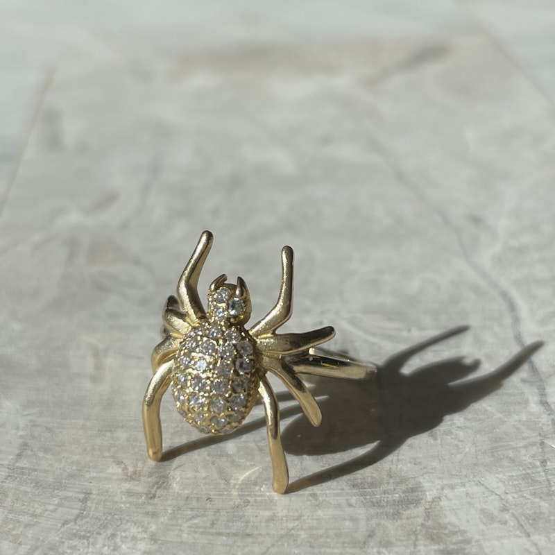 18k Yellow Gold and Diamond Spider Ring