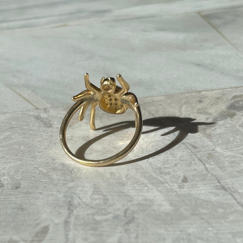 18k Yellow Gold and Diamond Spider Ring