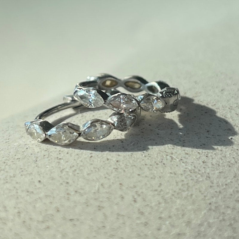 Maria Tash 18k Invisible Set Diamond Marquise Eternity Hoop