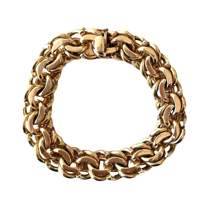 Tiffany & Co 14k Yellow Gold Heavy Double Link Bracelet