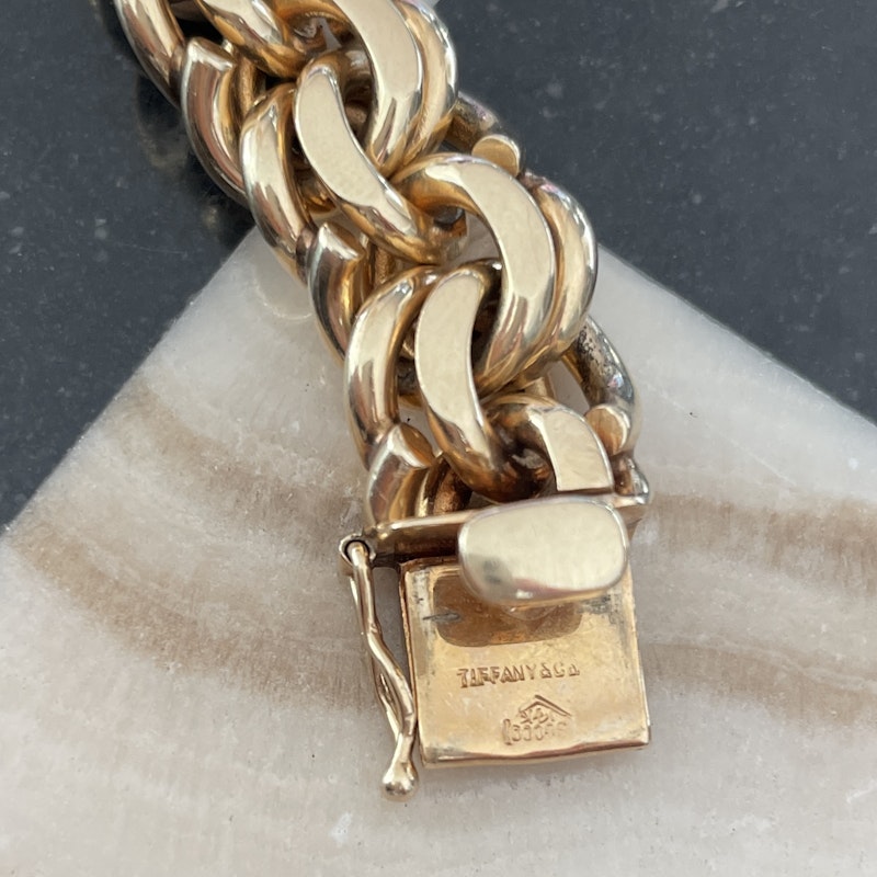 Tiffany & Co 14k Yellow Gold Heavy Double Link Bracelet