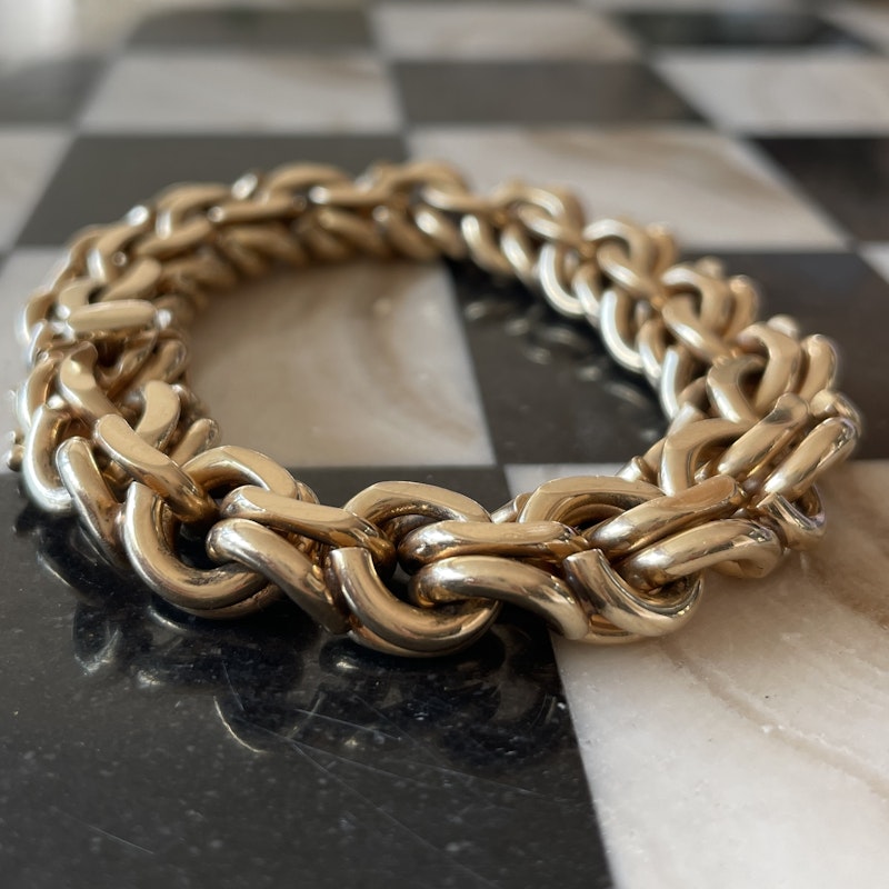 Tiffany & Co 14k Yellow Gold Heavy Double Link Bracelet