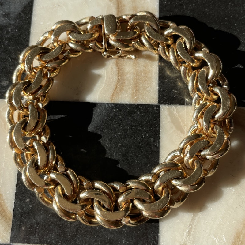 Tiffany & Co 14k Yellow Gold Heavy Double Link Bracelet