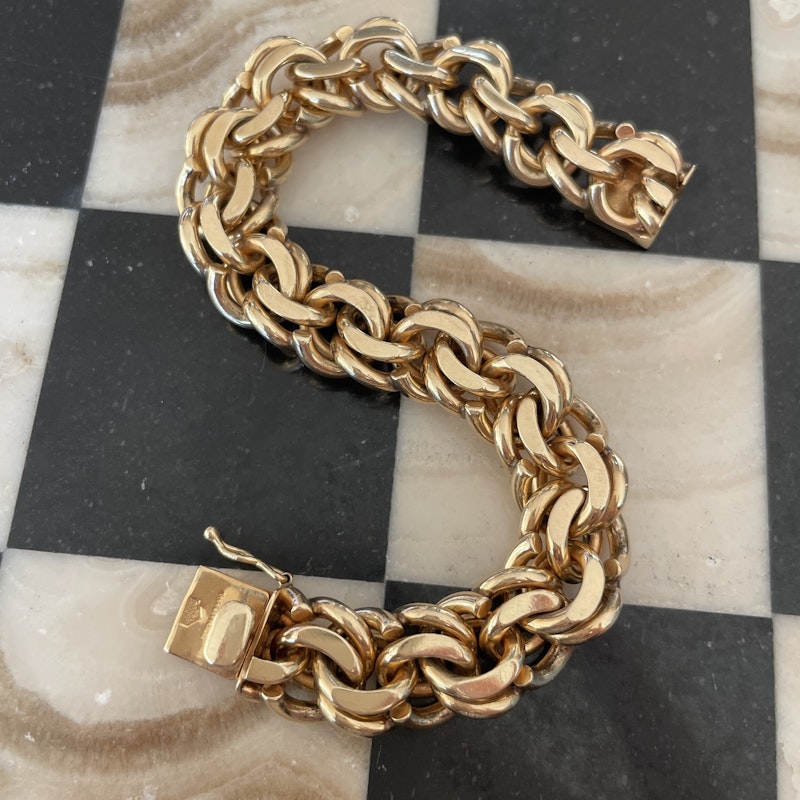 Tiffany & Co 14k Yellow Gold Heavy Double Link Bracelet