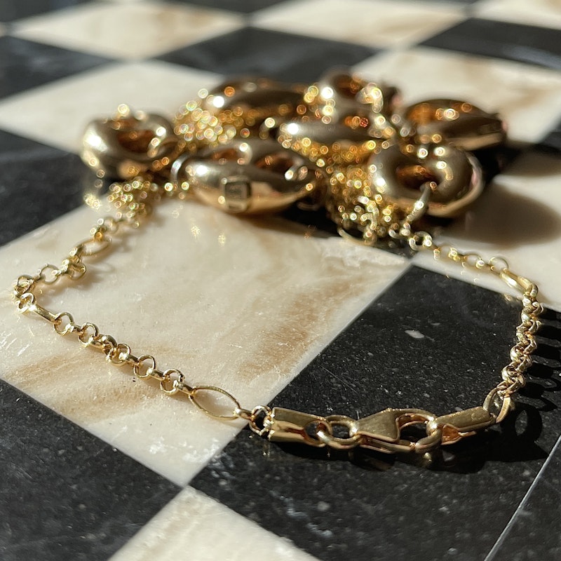 14k Yellow Gold Mariner Puff Multi-Station Layering Necklace