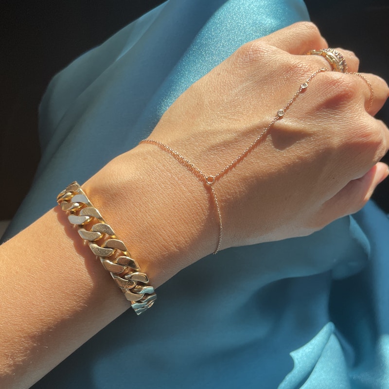 Vintage 14k Yellow Gold Cuban Curb Link Bracelet, 73gm