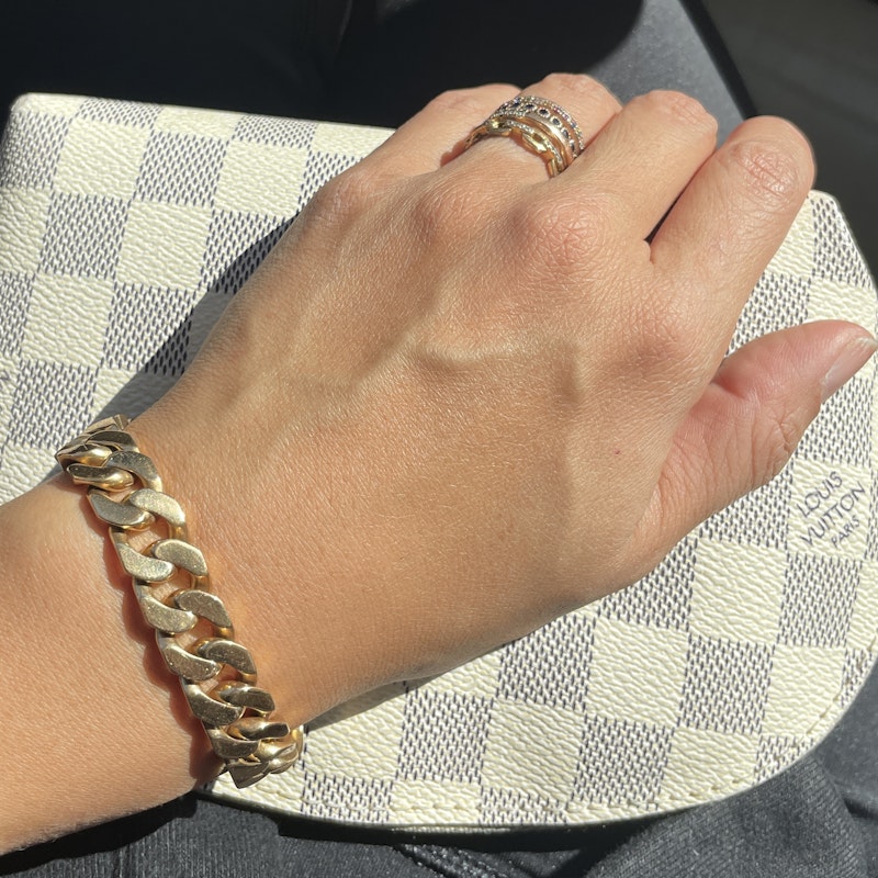 Vintage 14k Yellow Gold Cuban Curb Link Bracelet, 73gm