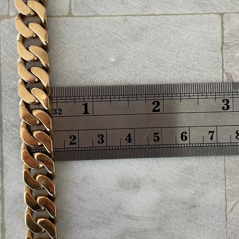 Vintage 14k Yellow Gold Cuban Curb Link Bracelet, 73gm