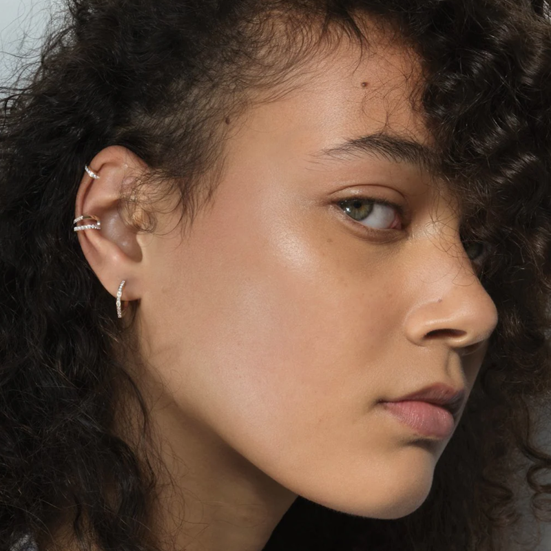 Repossi Antifer 18k Rose Gold Diamond Hoop Earring