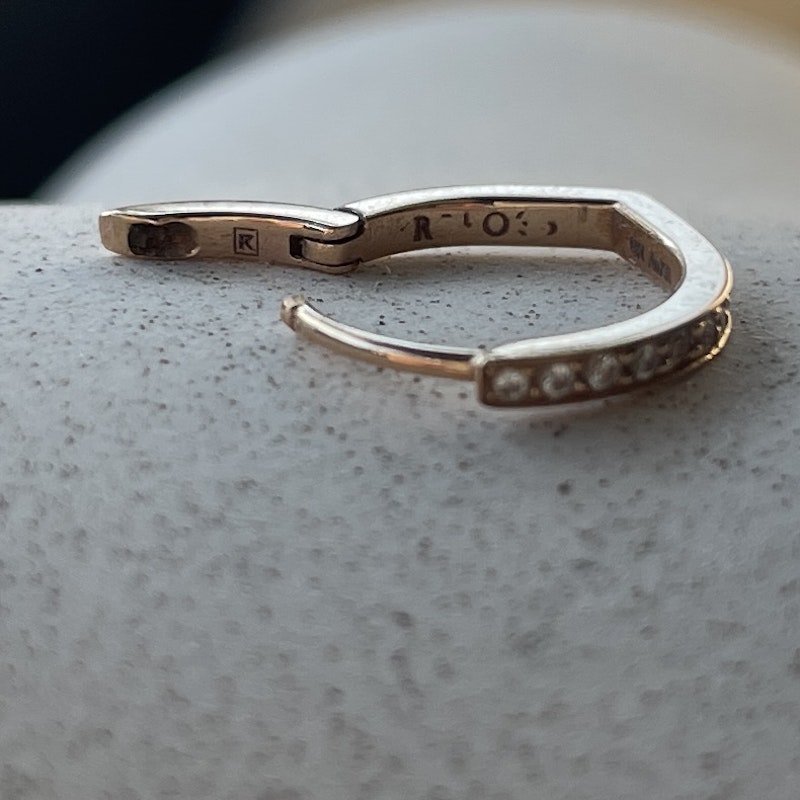 Repossi Antifer 18k Rose Gold Diamond Hoop Earring