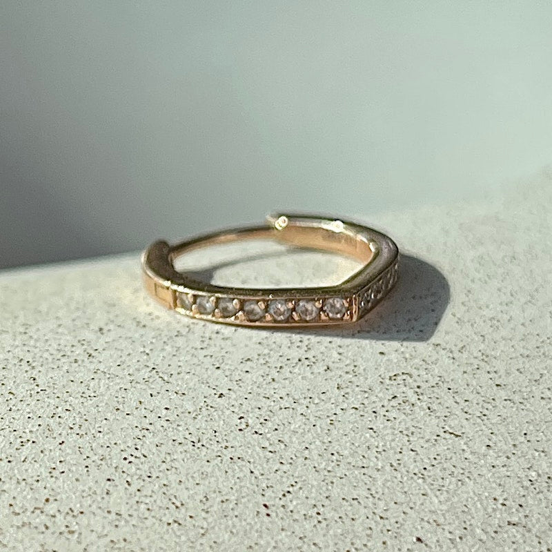 Repossi Antifer 18k Rose Gold Diamond Hoop Earring