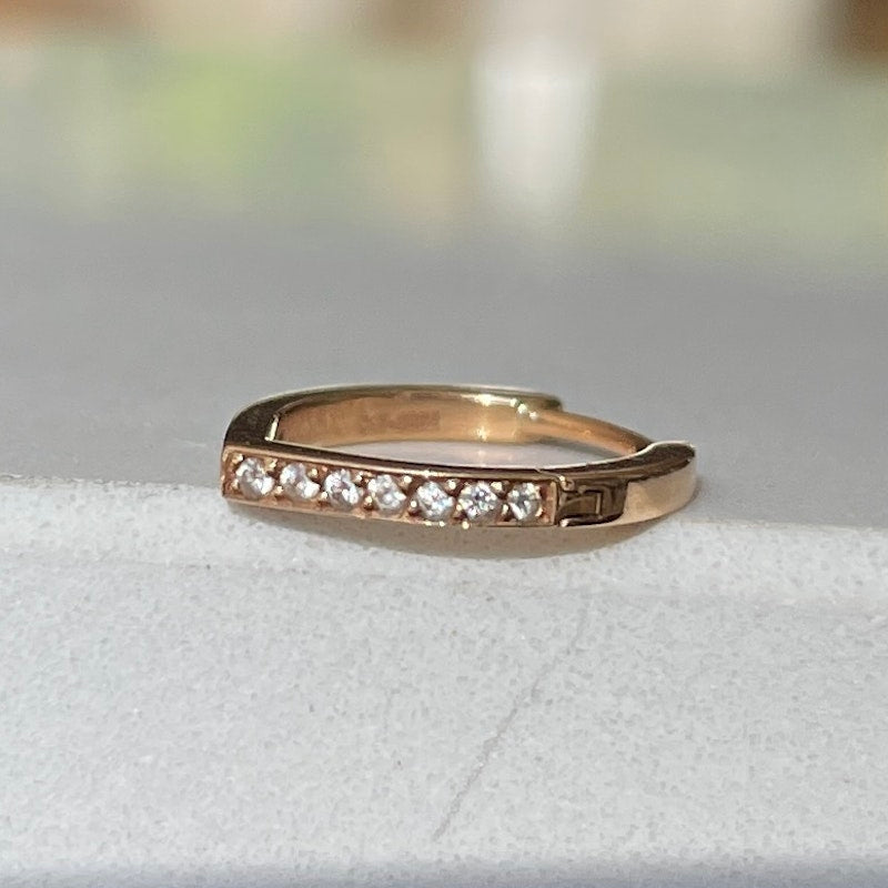 Repossi Antifer 18k Rose Gold Diamond Hoop Earring