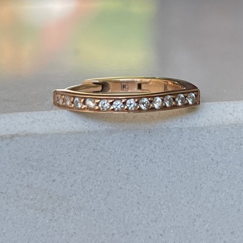Repossi Antifer 18k Rose Gold Diamond Hoop Earring